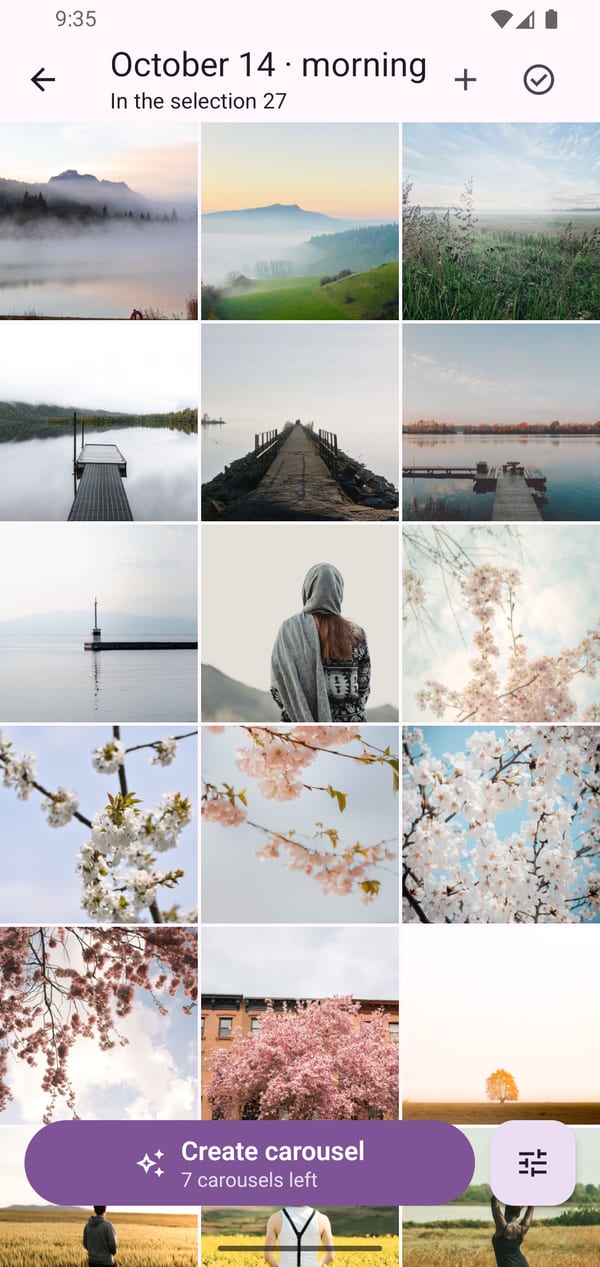 Amirolla: a morning event with 27 photos ready for a carousel